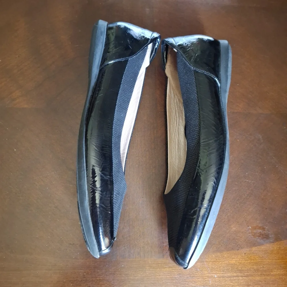 BeautiFeel Shoes Patent Cap Toe Leather Black Slip-on Heel Loafers Size 41/10 - Picture 5 of 16